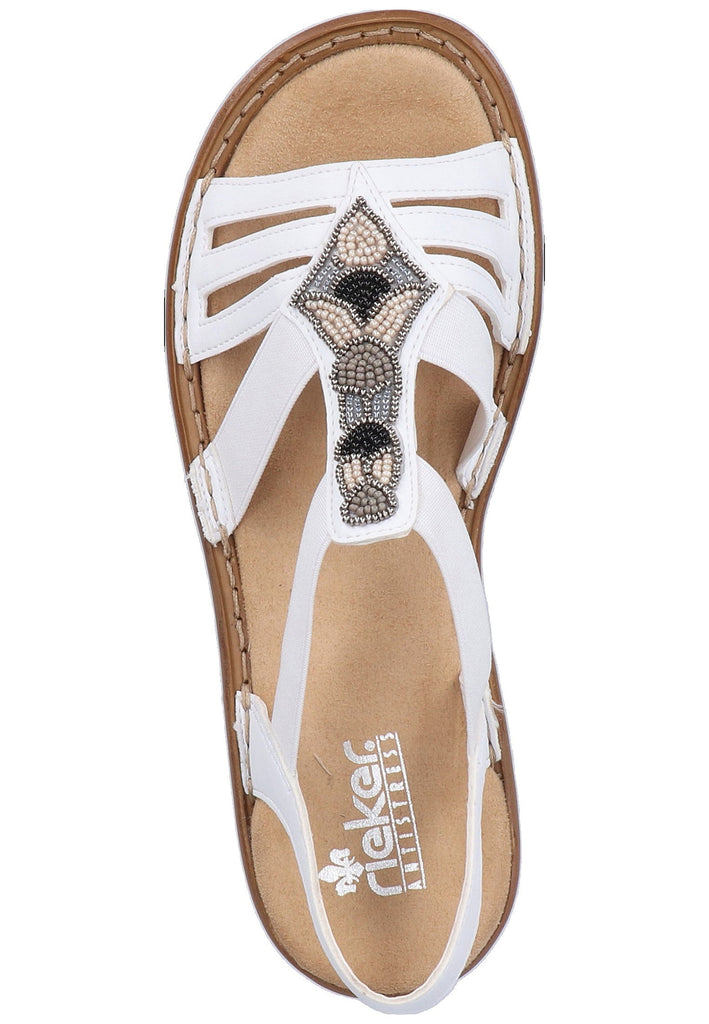 Rieker Sandalen Lederimitat Weiß