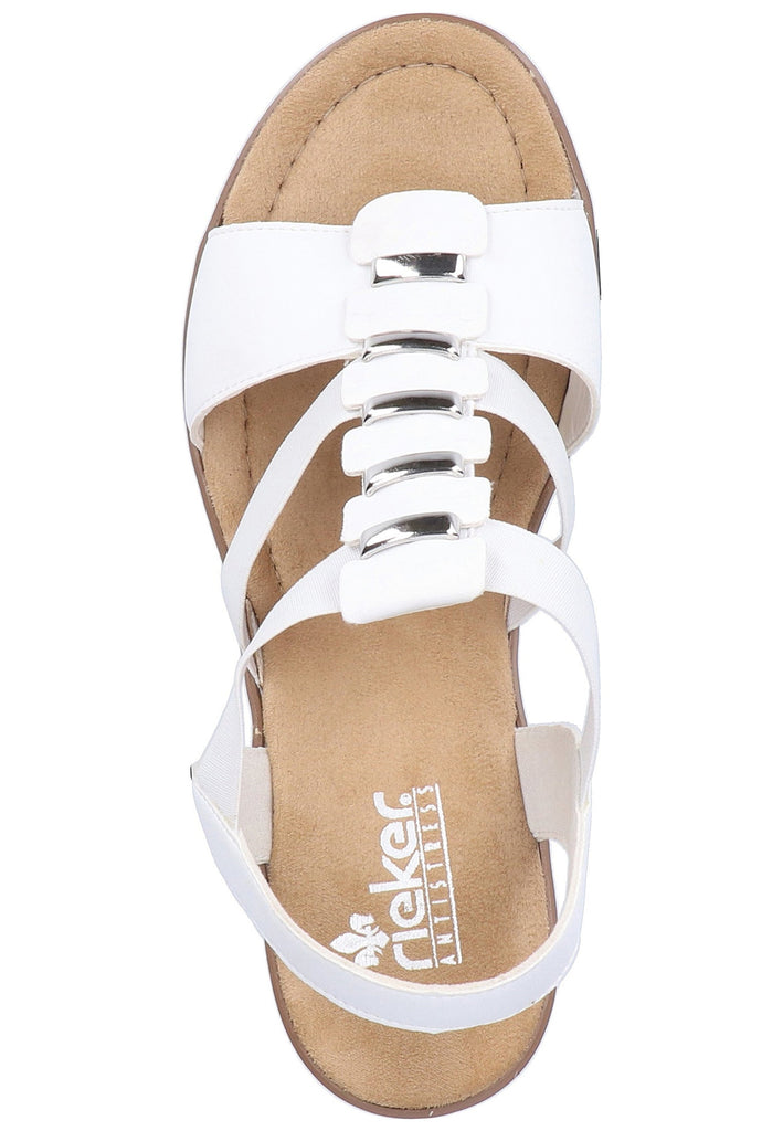 Rieker Sandalen Lederimitat Weiß
