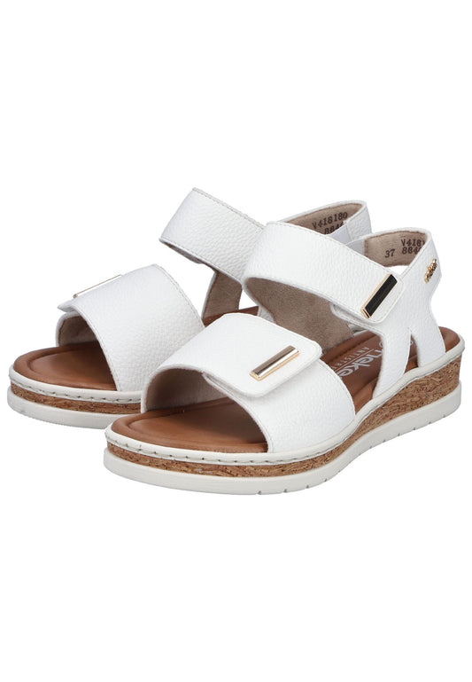 Rieker Sandalen Lederimitat Weiß