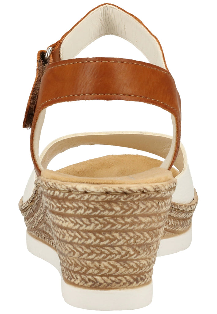 Rieker Sandalen Lederimitat Weiß/Braun