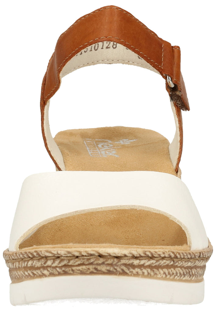 Rieker Sandalen Lederimitat Weiß/Braun