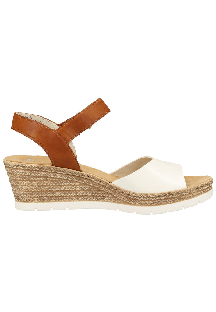 Rieker Sandalen Lederimitat Weiß/Braun
