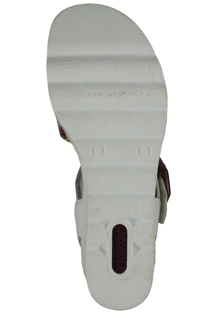 Rieker Sandalen Lederimitat Weiß/Braun