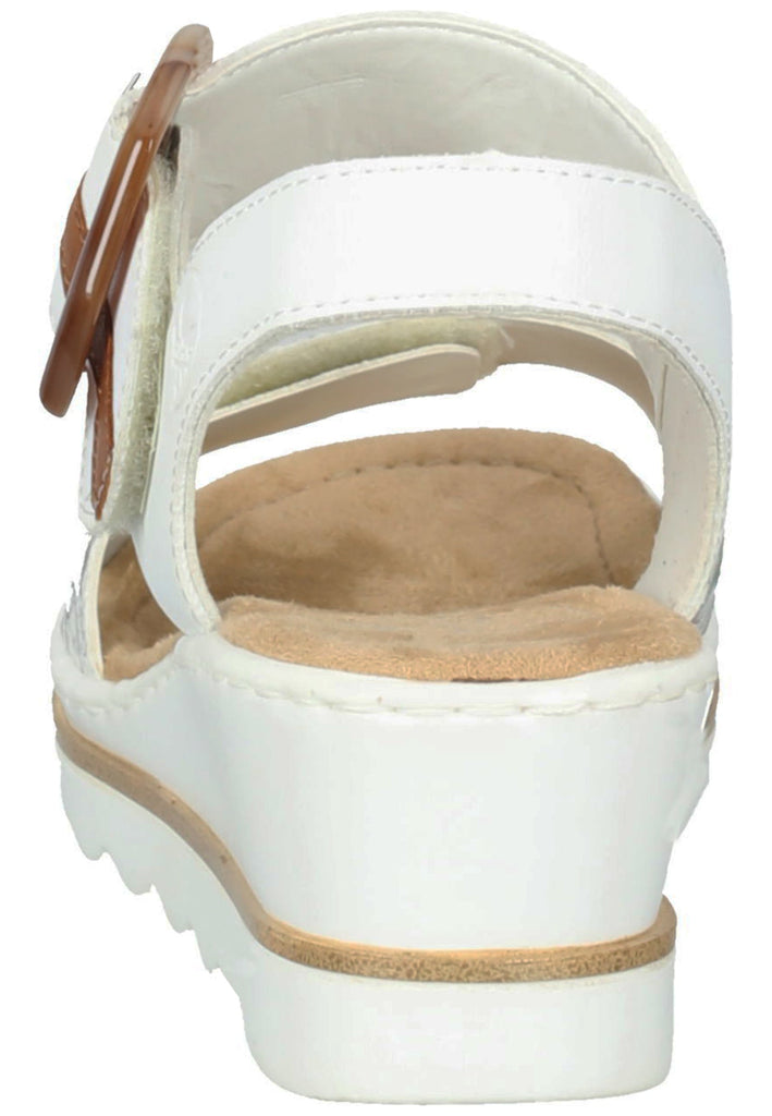 Rieker Sandalen Lederimitat Weiß/Braun