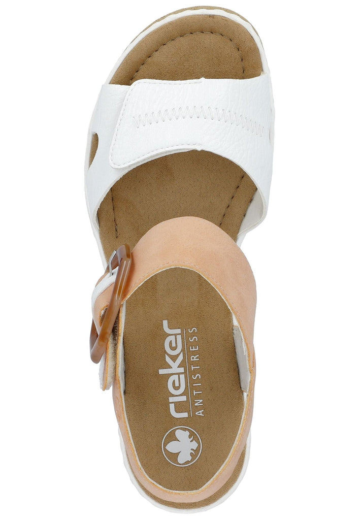 Rieker Sandalen Lederimitat Weiß/Orange