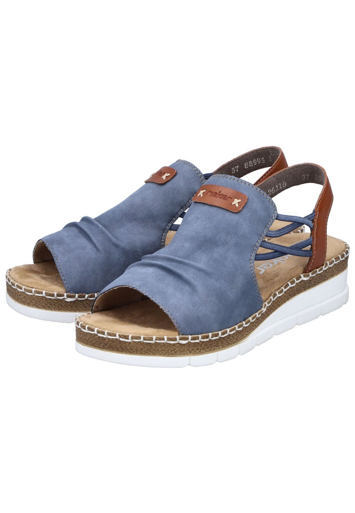 Rieker Sandalen Textil Blau/Braun
