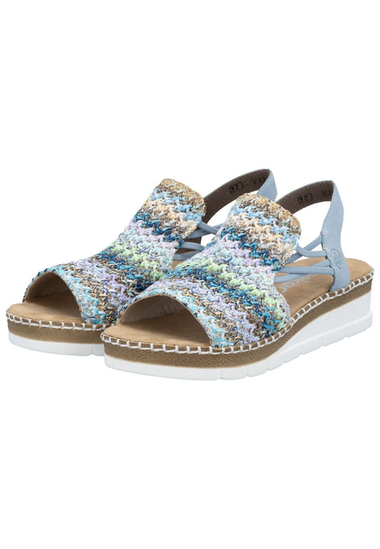 Rieker Sandalen Textil Blau/Multi