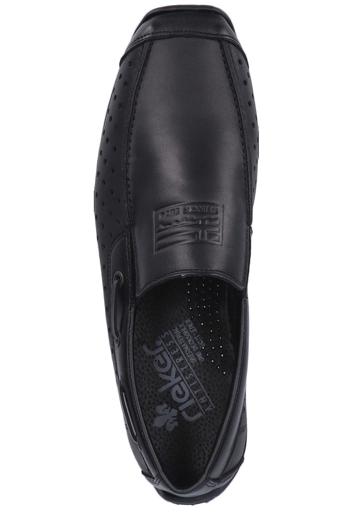 Rieker Slipper Glattleder Schwarz