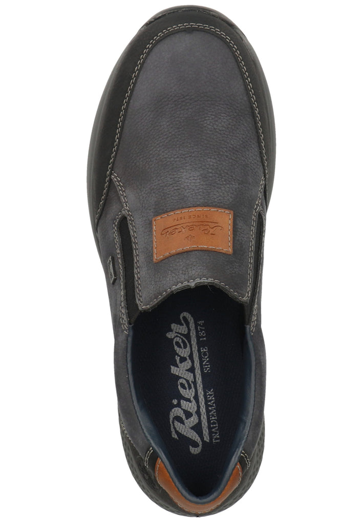Rieker Slipper Leder Schwarz/Blau