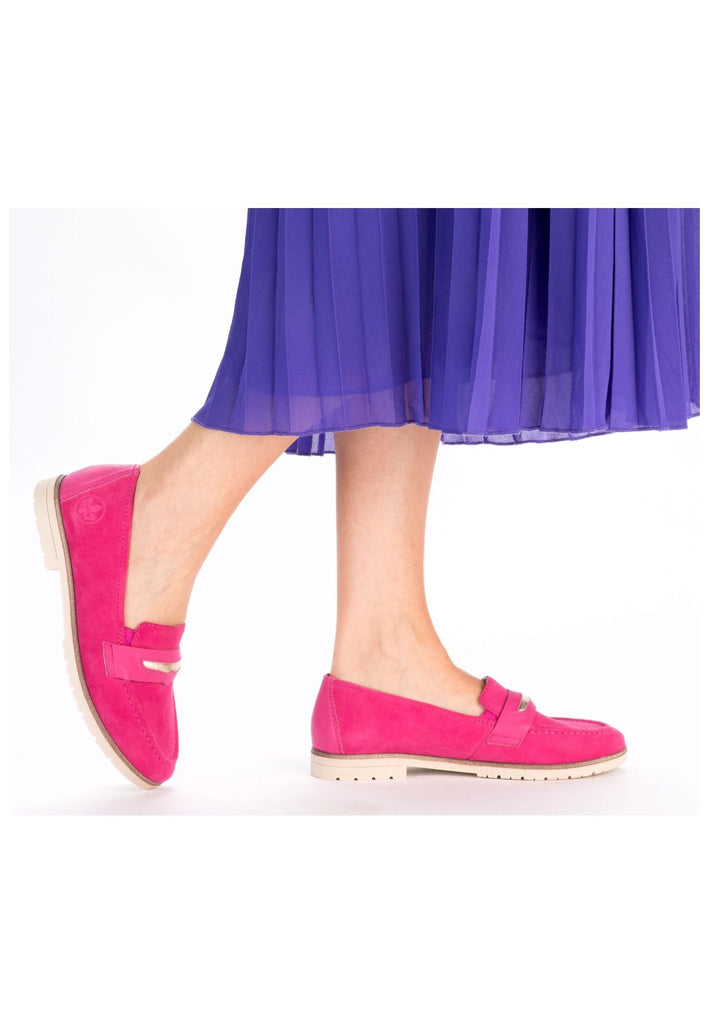 Rieker Slipper Leder/Synthetik Fuchsia