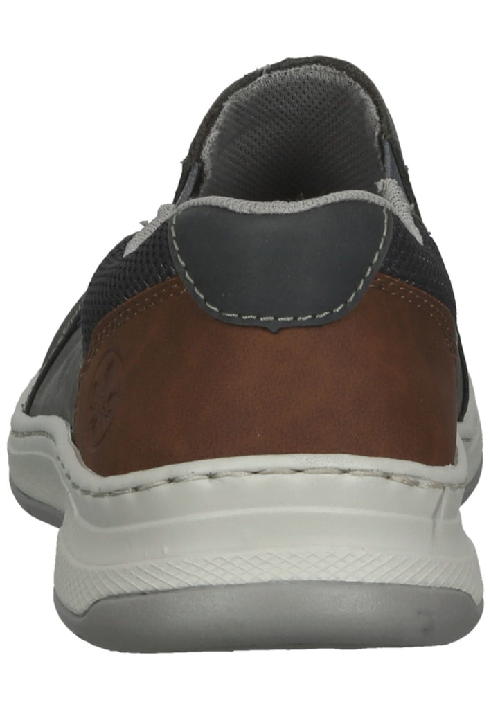 Rieker Slipper Leder/Synthetik Grau/Braun