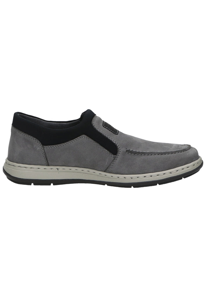 Rieker Slipper Leder/Synthetik Grau/Schwarz