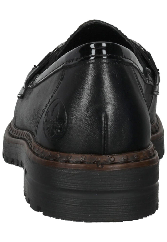 Rieker Slipper Leder/Synthetik Schwarz