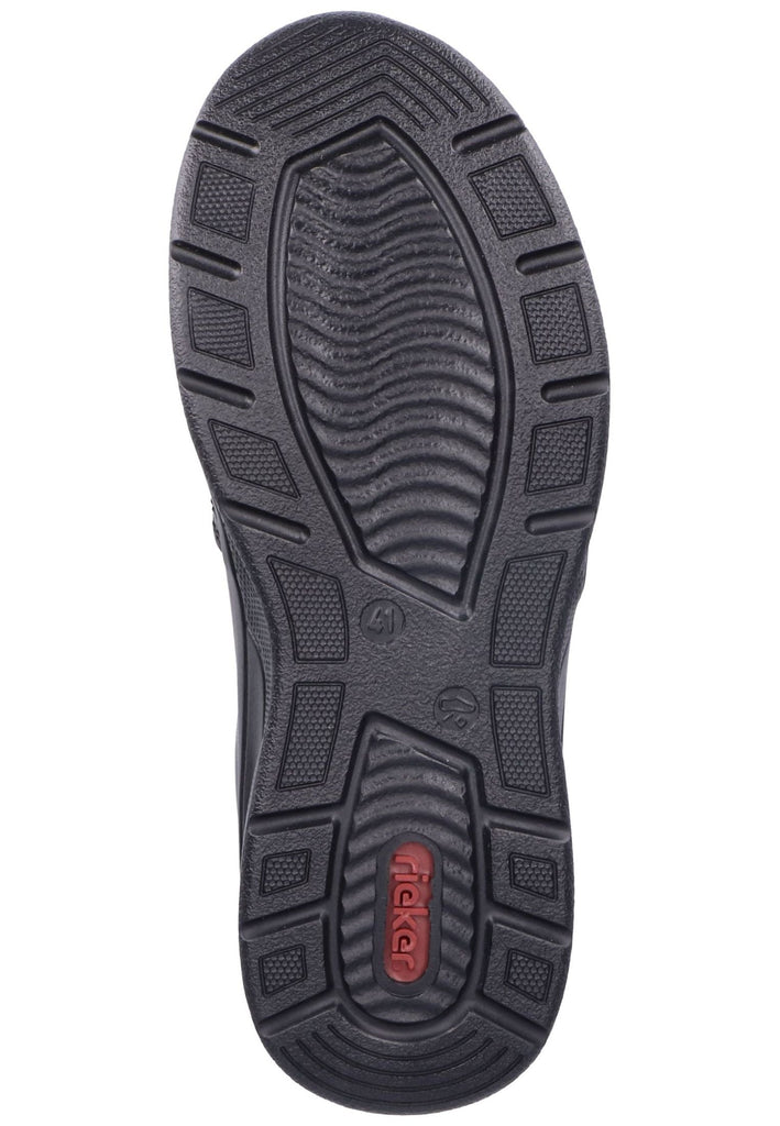 Rieker Slipper Leder/Synthetik Schwarz