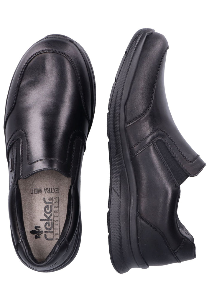 Rieker Slipper Leder/Synthetik Schwarz
