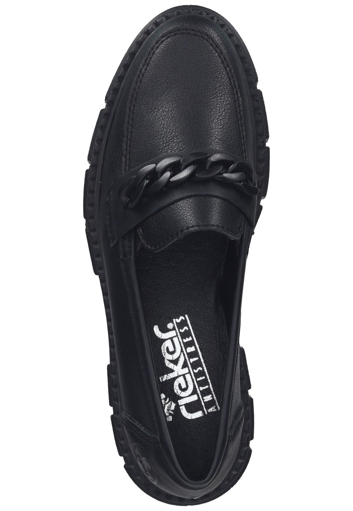 Rieker Slipper Leder/Synthetik Schwarz