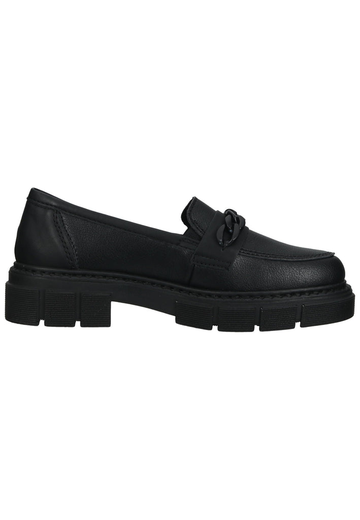 Rieker Slipper Leder/Synthetik Schwarz