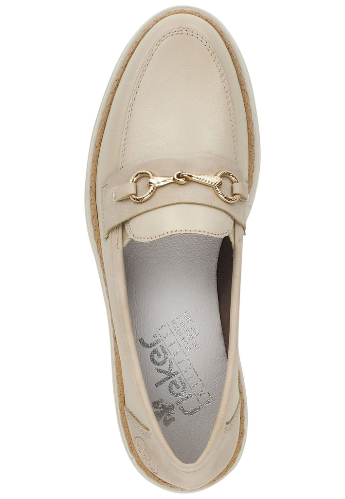 Rieker Slipper Leder/Synthetik Weiß