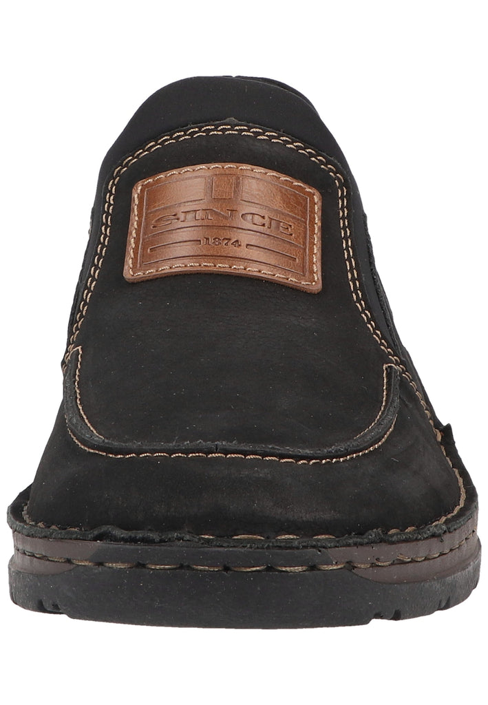 Rieker Slipper Leder/Textil Schwarz/Blau