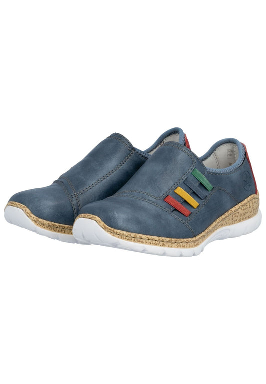 Rieker Slipper Lederimitat Blau