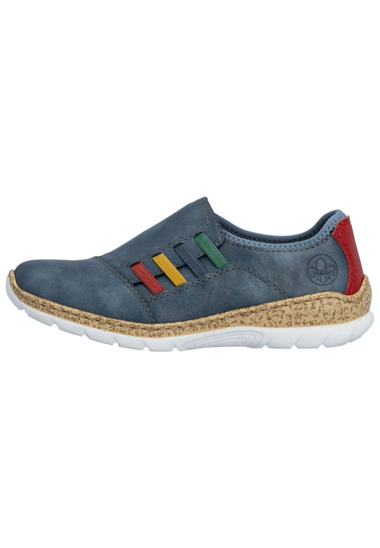 Rieker Slipper Lederimitat Blau
