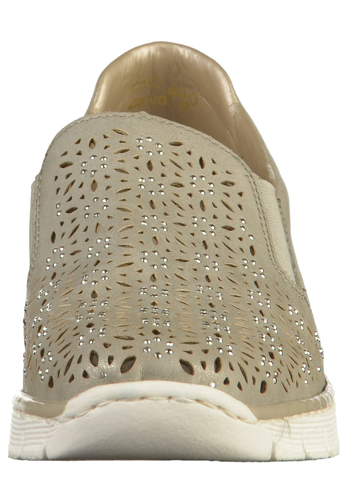 Rieker Slipper Lederimitat Grau