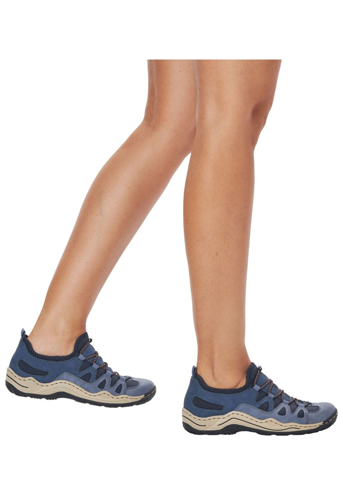 Rieker Slipper Lederimitat Hellblau