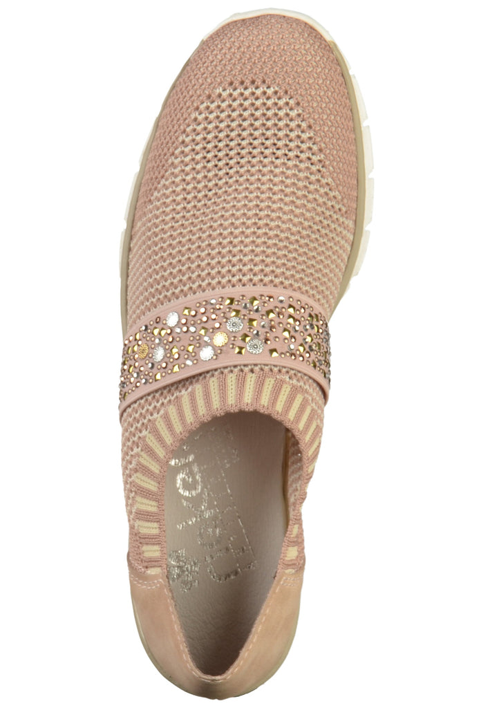 Rieker Slipper Lederimitat/Textil Rosa