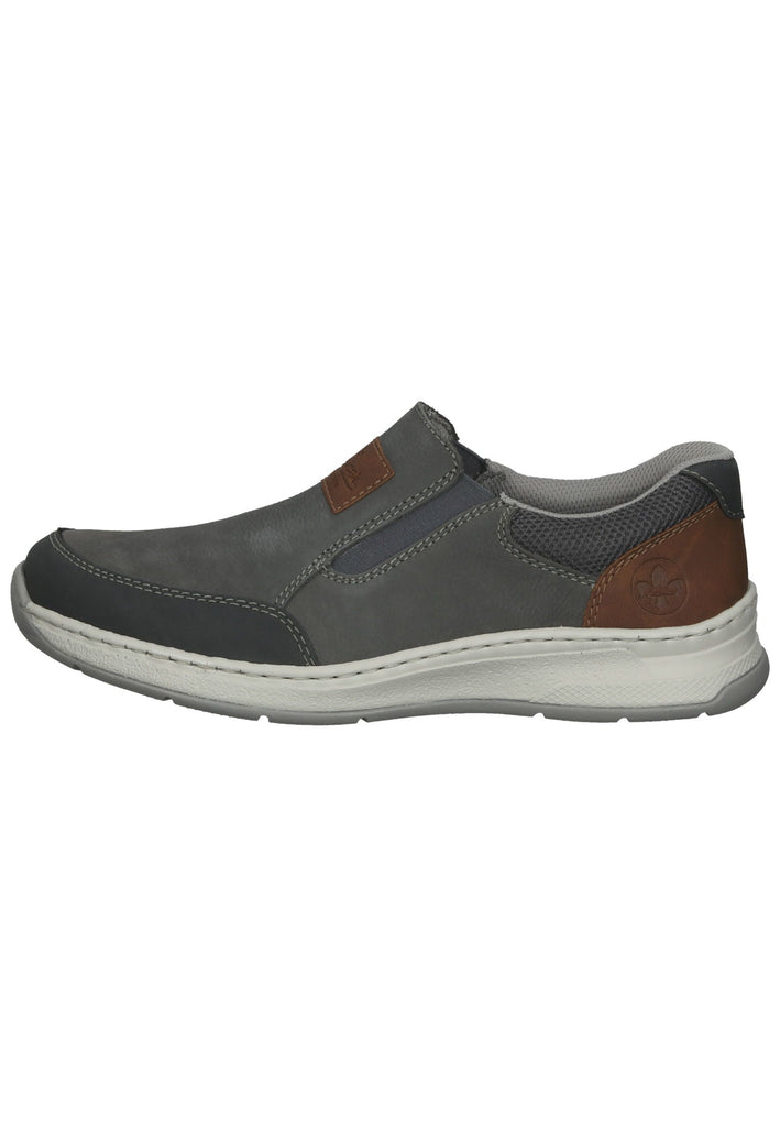 Slipper Rieker Slipper Leder/Synthetik Grau/Braun