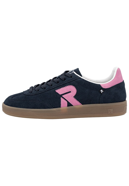 Rieker Sneaker Glattleder Blau/Pink