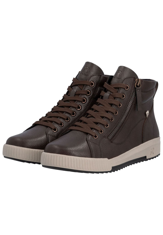 Rieker Sneaker Glattleder Grau/Braun