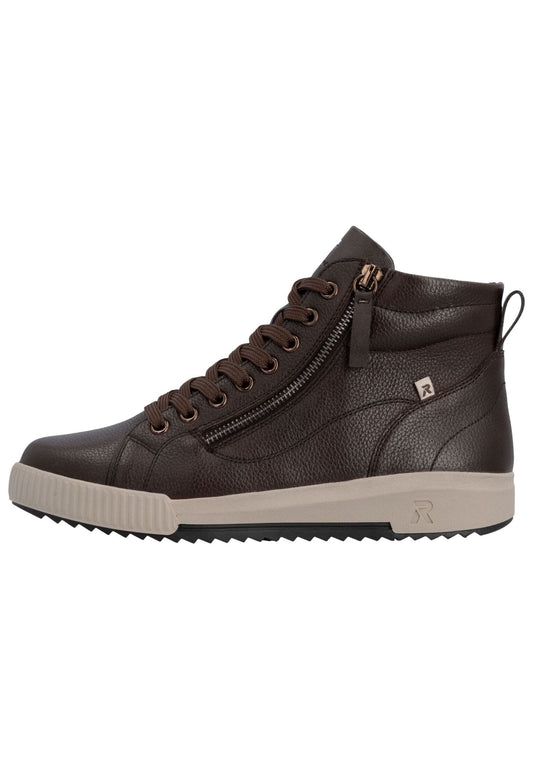 Rieker Sneaker Glattleder Grau/Braun