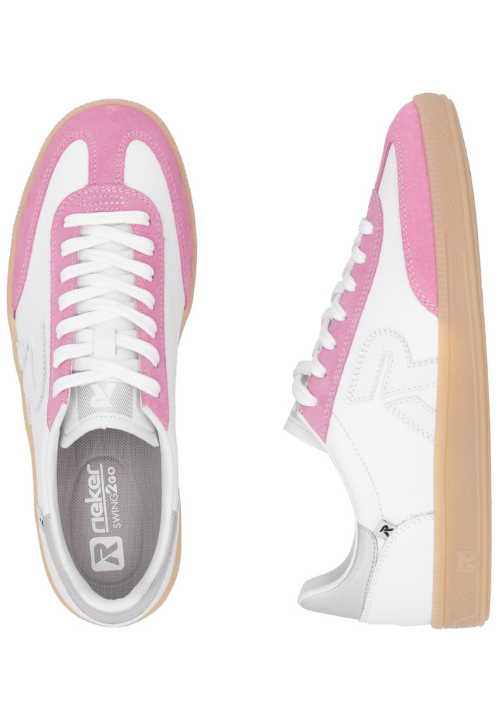 Rieker Sneaker Glattleder Pink/Weiß