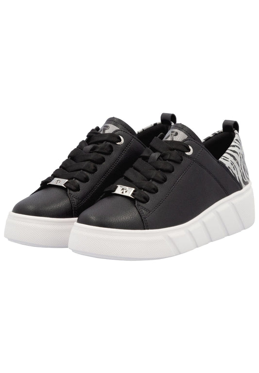 Rieker Sneaker Glattleder Schwarz/Weiß