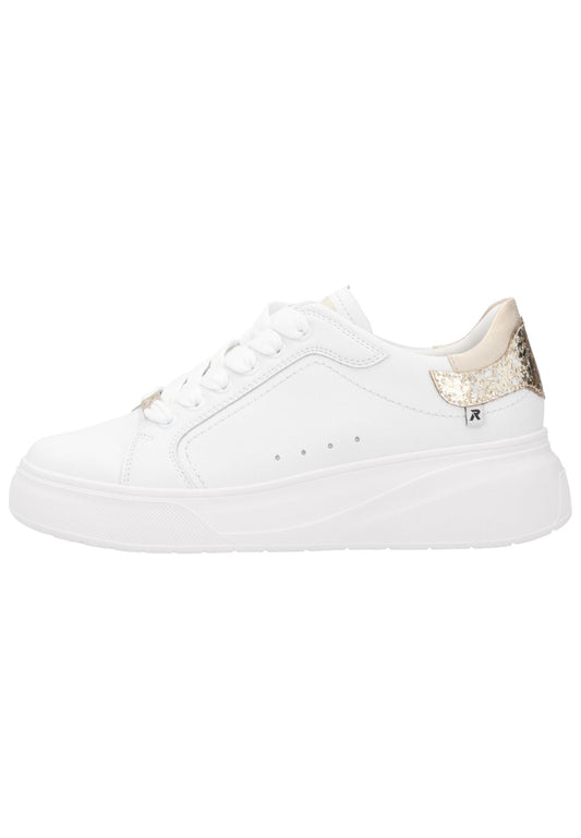 Rieker Sneaker Glattleder Weiß/Gold