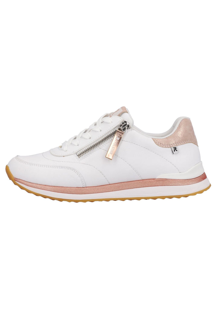 Rieker Sneaker Glattleder Weiß/Rosa