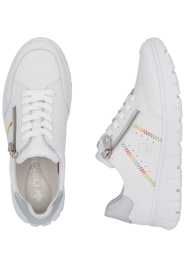 Rieker Sneaker Glattleder Weiß/Silber