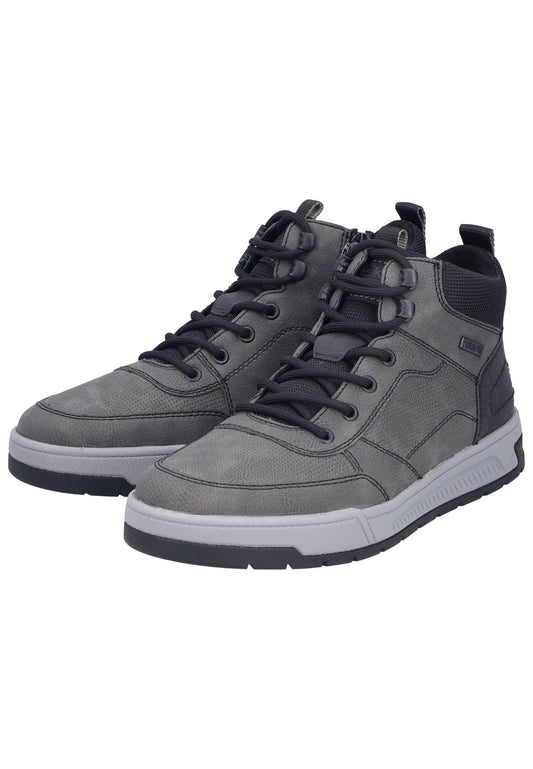 Rieker Sneaker Lederimitat Grau/Schwarz Warmfutter