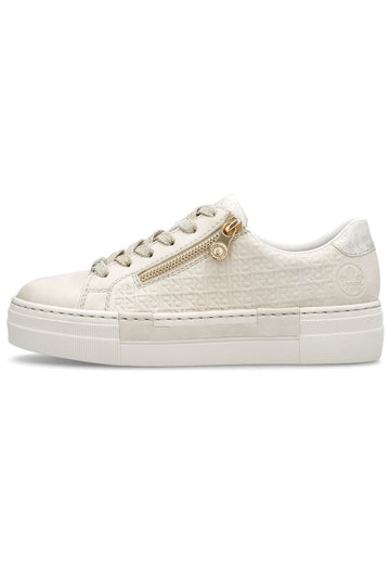 Rieker Sneaker Lederimitat Ivory