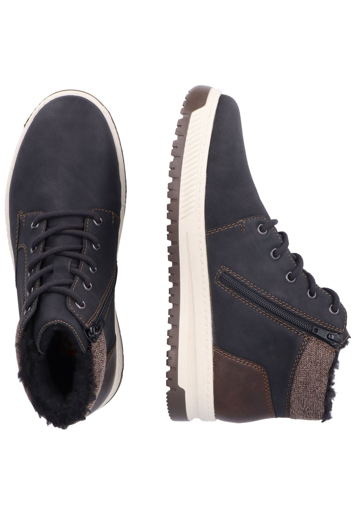 Rieker Sneaker Lederimitat Schwarz/Braun Warmfutter