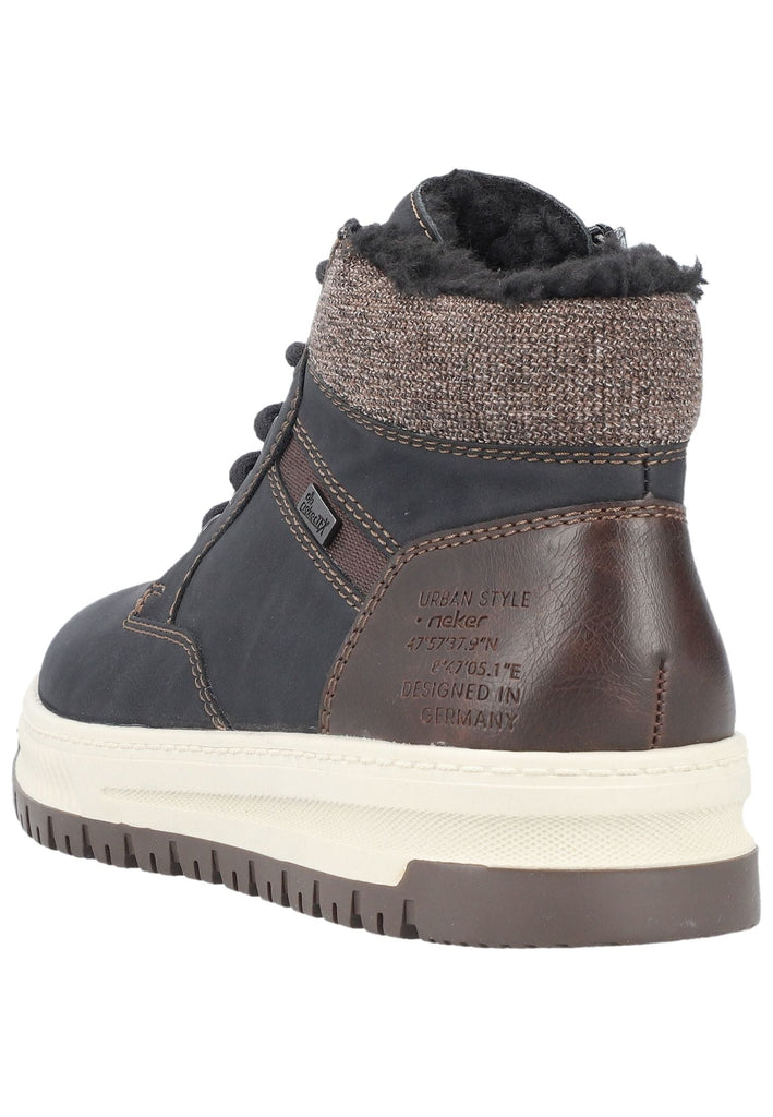Rieker Sneaker Lederimitat Schwarz/Braun Warmfutter
