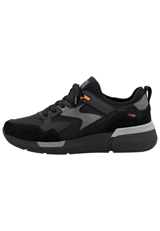 Rieker Sneaker Lederimitat Schwarz/Grau