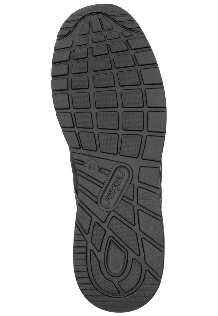 Rieker Sneaker Lederimitat Schwarz/Grau