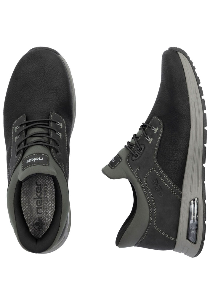 Rieker Sneaker Lederimitat Schwarz/Grau