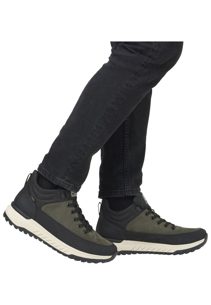 Rieker Sneaker Lederimitat Schwarz/Grün