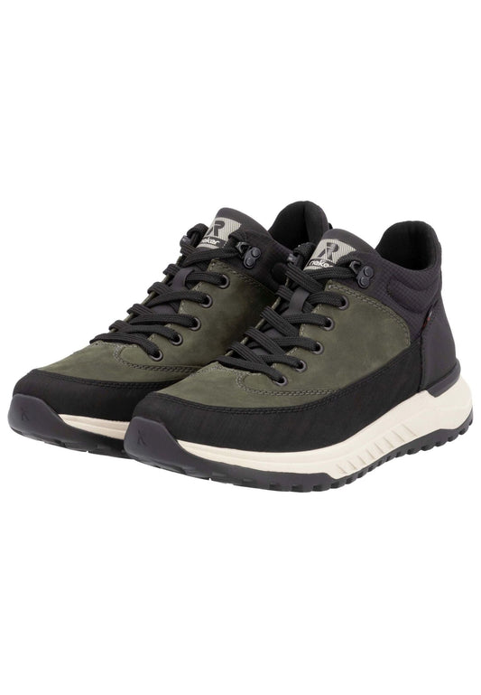 Rieker Sneaker Lederimitat Schwarz/Grün