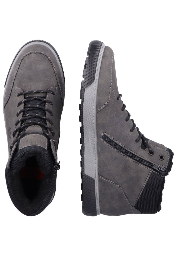 Rieker Sneaker Lederimitat/Textil Grau/Schwarz