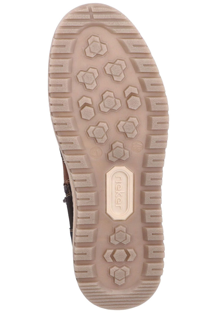Rieker Sneaker Lederimitat/Textil Schwarz/Braun Warmfutter