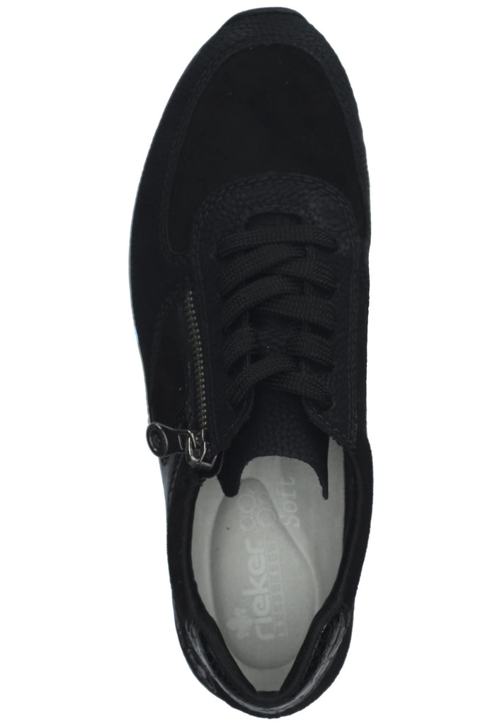 Rieker Sneaker Lederimitat/Textil Schwarz Kombi