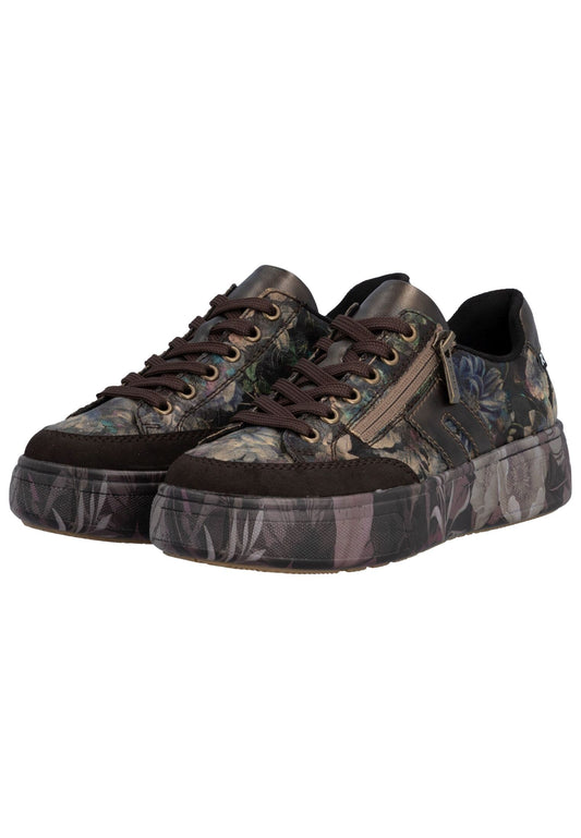 Rieker Sneaker Lederimitat/Textil Schwarz Kombi